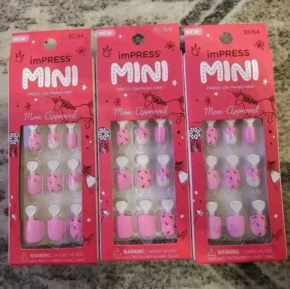 ImPress MINI childrens Fake press on nails bundle of 3 NEW - Picture 1 of 3